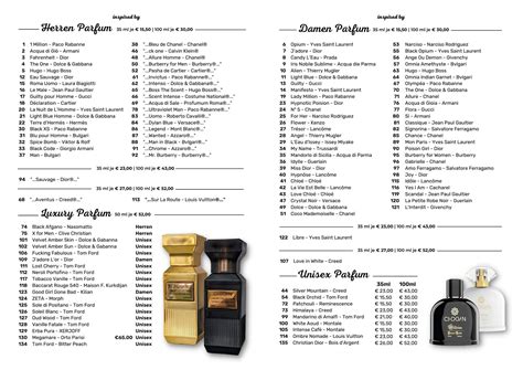 liste parfum chogan 2023|chogan parfum liste pdf.